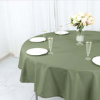 Polyester 90" Round Tablecloth Dusty Sage Green - Stain & Wrinkle-Resistant Table Cover