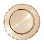 6-Pack Acrylic Round Charger Plates 13" in Gold with Beaded Rim, Dinner Charger Event Tabletop Decor