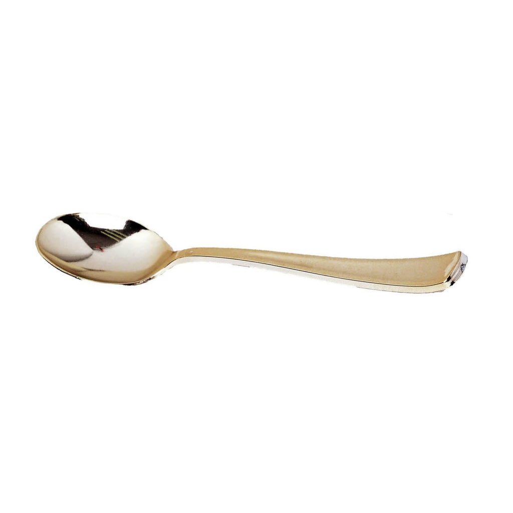 25-Pack Plastic Spoons Metallic Gold Classic Heavy Duty - Premium Disposable Cutlery 7"
