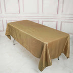 Taffeta 60"x102" Rectangle Tablecloth Gold - Accordion Crinkle Design for Modern Gatherings