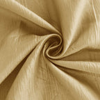 Taffeta 132" Round Tablecloth Gold - Seamless Accordion Crinkle Design for Exquisite Occasions