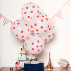 25 Pack 12" Hot Pink and White Fun Polka Dot Latex Party Balloons