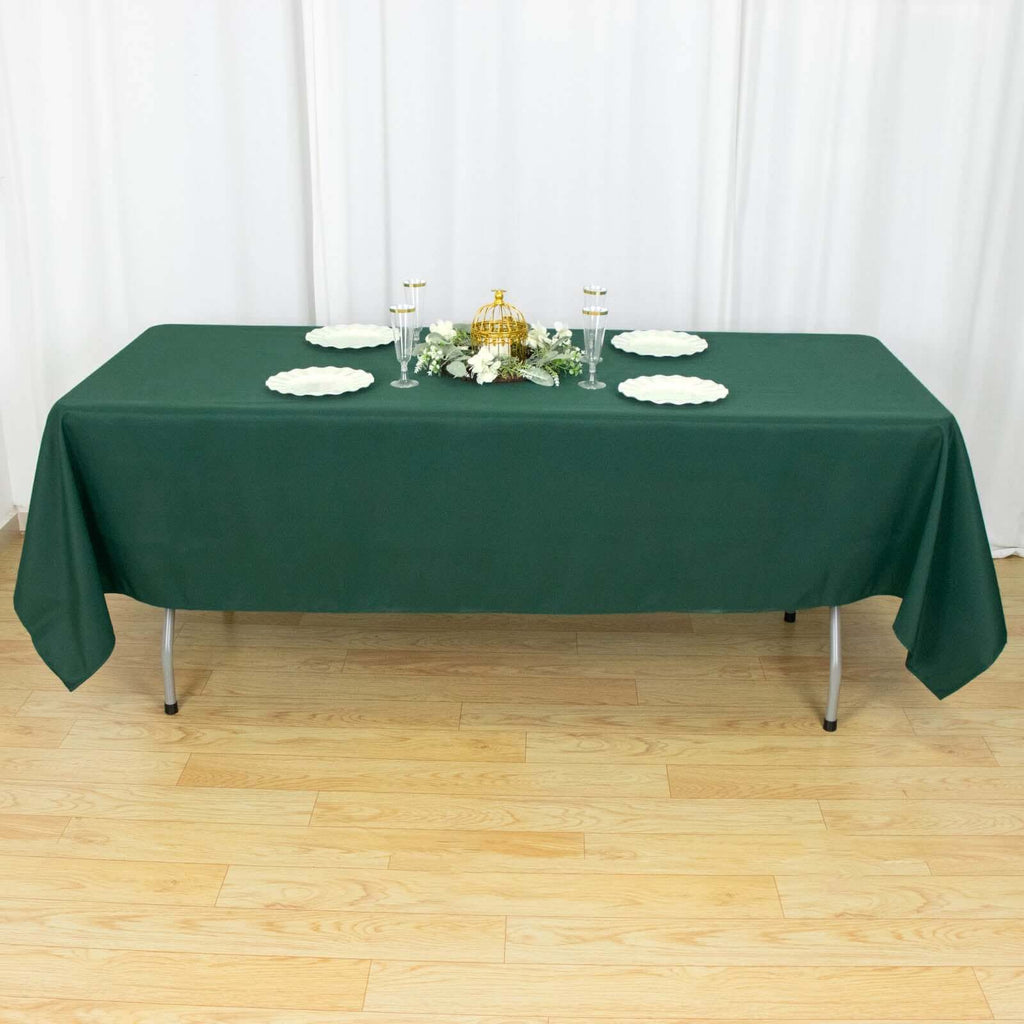 Premium Polyester 60"x102" Rectangle Tablecloth Hunter Emerald Green - Durable 220GSM Wrinkle-Resistant Table Cover