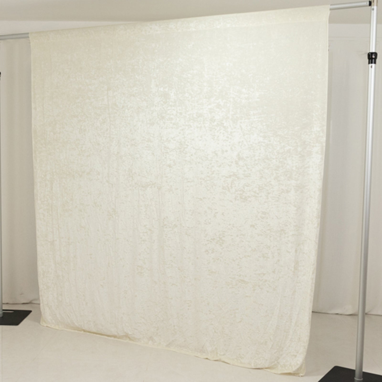 Ivory Crushed Velvet Backdrop Curtain â€“ 8ft x 8ft Event Drape with Rod Pocket, Privacy Panel for Photo Booths & Events