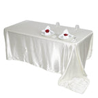 Satin Rectangular 90"x156" Tablecloth Ivory - Seamless Table Cover