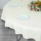 Premium Polyester 70" Round Tablecloth Ivory - Stain and Wrinkle-Resistant 220GSM Table Cover