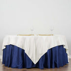 Polyester 90"x90" Table Overlay Square Tablecloth Ivory - Wrinkle-Resistant & Durable Table Cover