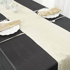 Taffeta 12"x108" Table Runner Ivory - Accordion Crinkle Design