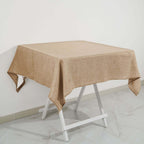 Faux Burlap Jute 54"x54" Square Tablecloth Natural - Rustic Event Table Linen
