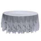 Lace 120" Round Tablecloth White - Seamless Premium Design for Upscale Celebrations
