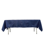 Taffeta 60"x102" Rectangle Tablecloth Navy Blue - Accordion Crinkle Table Cover