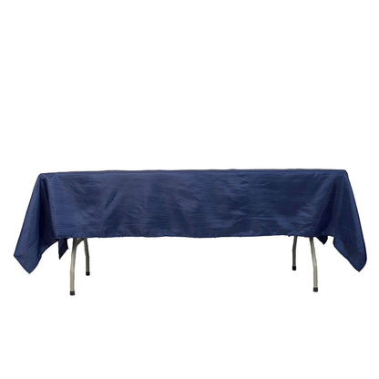 Taffeta 60"x102" Rectangle Tablecloth Navy Blue - Accordion Crinkle Table Cover
