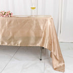 Satin Rectangular 60"x126" Tablecloth Nude - Smooth and Lustrous Table Cover