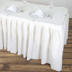 Polyester 17ft Table Skirt Ivory - Classic Pleated Design