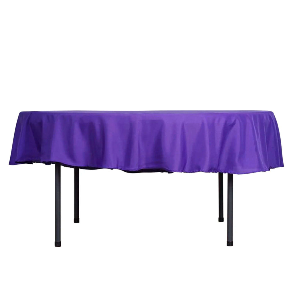 Polyester 90" Round Tablecloth Purple - Stain & Wrinkle-Resistant Table Cover