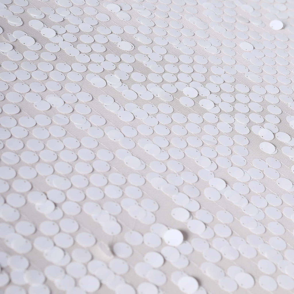 Sequin 90"x156" Rectangle Tablecloth White - Seamless Big Payette Table Cover