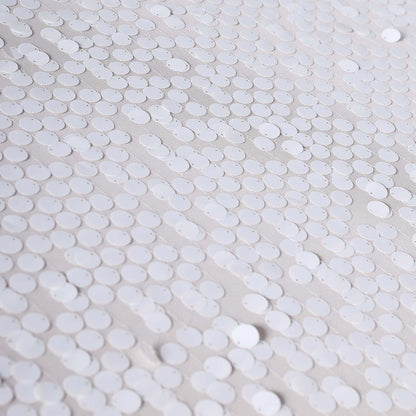 Sequin 90"x156" Rectangle Tablecloth White - Seamless Big Payette Table Cover