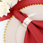 5 Pack Polyester 20"x20" Napkins Red - Wrinkle Resistant & Easy Care Cloth Napkins