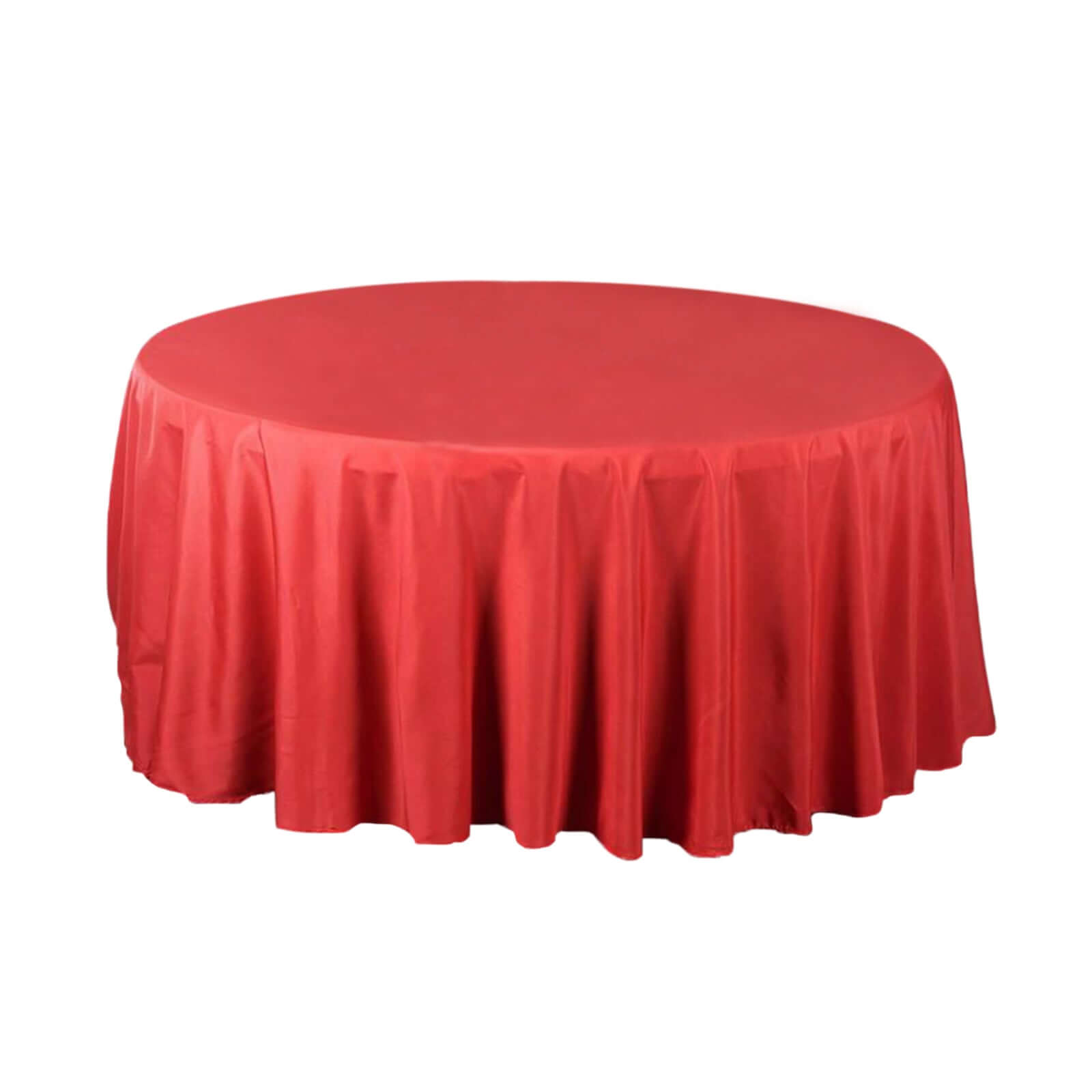 Polyester 108" Round Tablecloth Red - Wrinkle-Resistant Table Cover