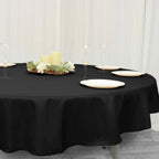 Premium Polyester 70" Round Tablecloth Black - Stain and Wrinkle-Resistant 220GSM Table Cover