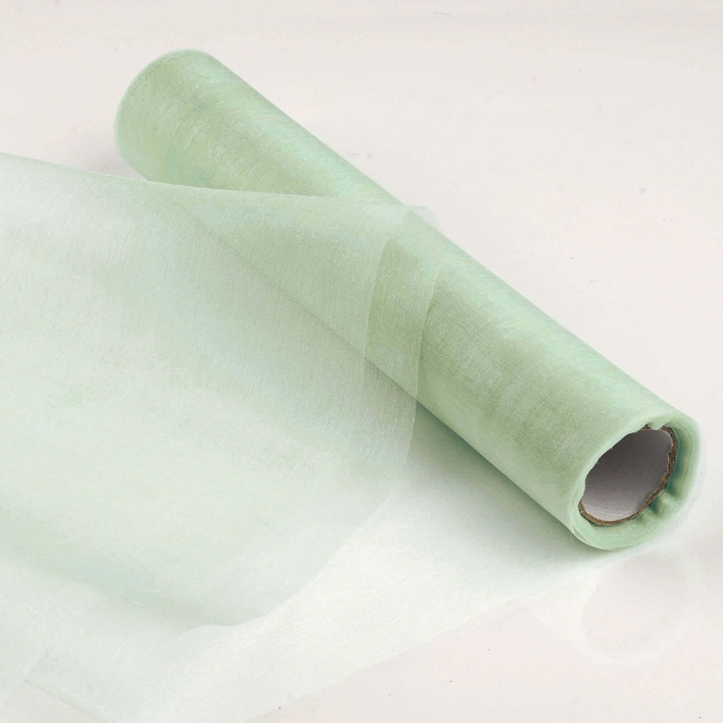 12"x10yd Sage Green Sheer Chiffon Fabric Bolt, DIY Voile Drapery Fabric