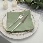 5 Pack Polyester 17"x17" Napkins Dusty Sage Green - Durable & Wrinkle Resistant Dinner Napkins