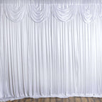20ftx10ft White Premium Double Drape Satin Event Curtain Drapes, Glossy Photo Backdrop Event Panel