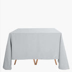 Polyester Square 90"x90" Tablecloth Silver - Wrinkle-Resistant & Durable Table Cover