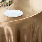 Satin 120" Round Tablecloth Taupe - Stylish Seamless Table Cover