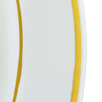 10-Pack Plastic Soup Bowls White with Gold Rim - Stylish Disposable Bowls for Parties 12oz