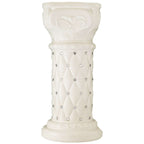 2 Pack White Crystal Beaded Pedestal Stand French Inspired Pillar With 10mm Crystal Studs - 25" Tall PVC