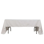 100% Cotton 60"x126" Rectangle Tablecloth White Linen - Sophisticated, Soft & Breathable Table Cover