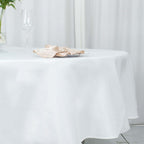 Premium Polyester 90" Round Tablecloth White - Stain and Wrinkle-Resistant 220GSM Table Cover for Weddings & Event Decor