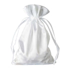 12 Pack 6"x9" White Satin Drawstring Wedding Party Favor Gift Bags