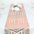 Sequin 12"x108" Table Runner Rose Gold - Diamond Glitz Design