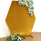 8ftx7ft Metallic Gold Soft Velvet Fitted Hexagon Wedding Arbor Cover