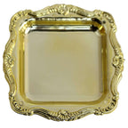 12 Pack 3" Gold Baroque Mini Square Sweet Treats Serving Platter, Party Favor Candy Display Tray
