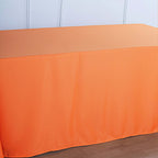 Polyester 90"x156" Rectangle Tablecloth Orange - Seamless Wrinkle-Resistant Table Cover