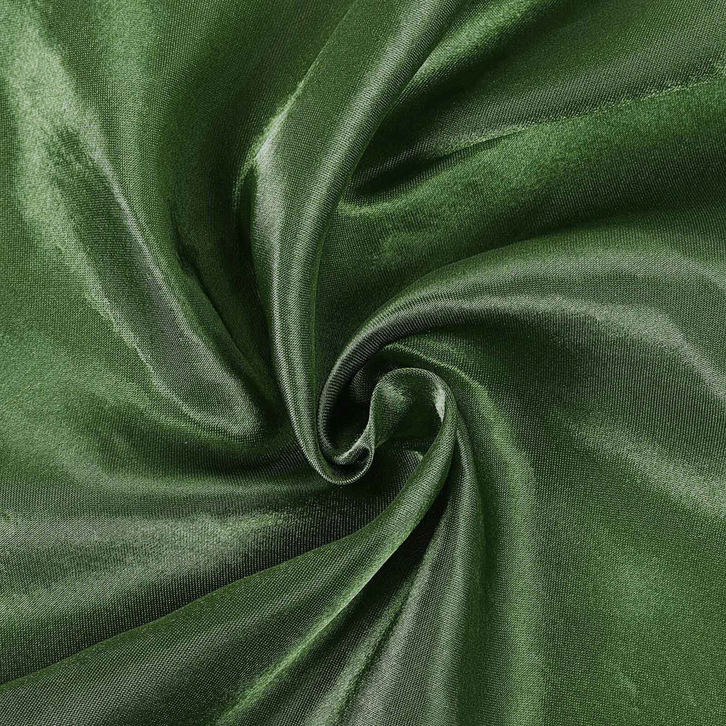 Satin 108" Round Tablecloth Olive Green - Smooth and Lustrous Table Cover