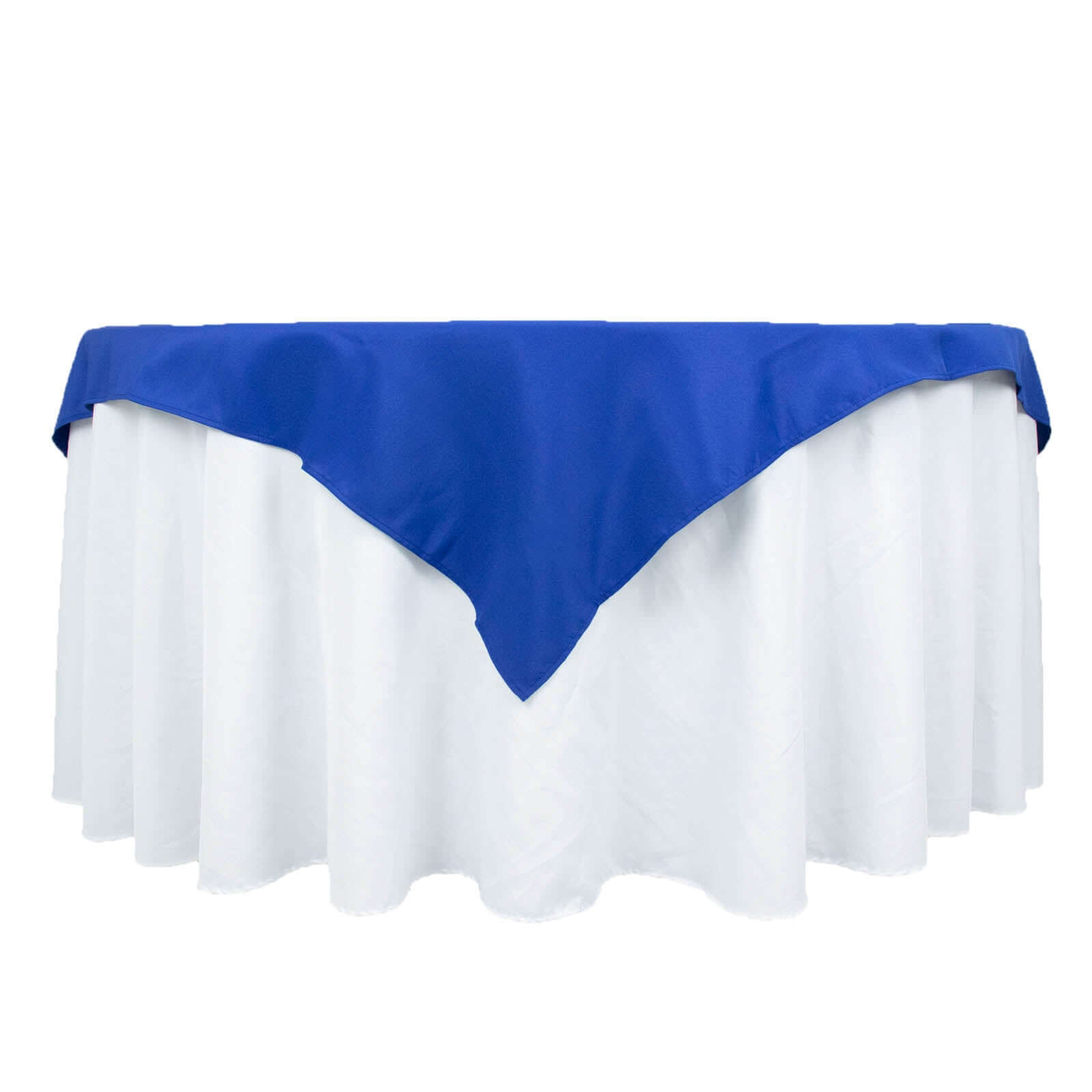 Premium Polyester 54"x54" Table Overlay Square Tablecloth Royal Blue - Stain and Wrinkle-Resistant 220GSM Table Topper