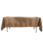 Satin Rectangular 60"x102" Tablecloth Taupe - Smooth and Lustrous Table Cover