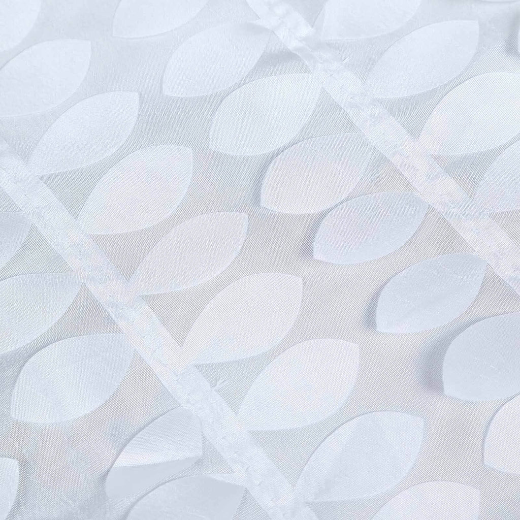 Taffeta 54"x54" Square Tablecloth White | Exquisite 3D Leaf Petal Design for Chic Wedding & Event Decor
