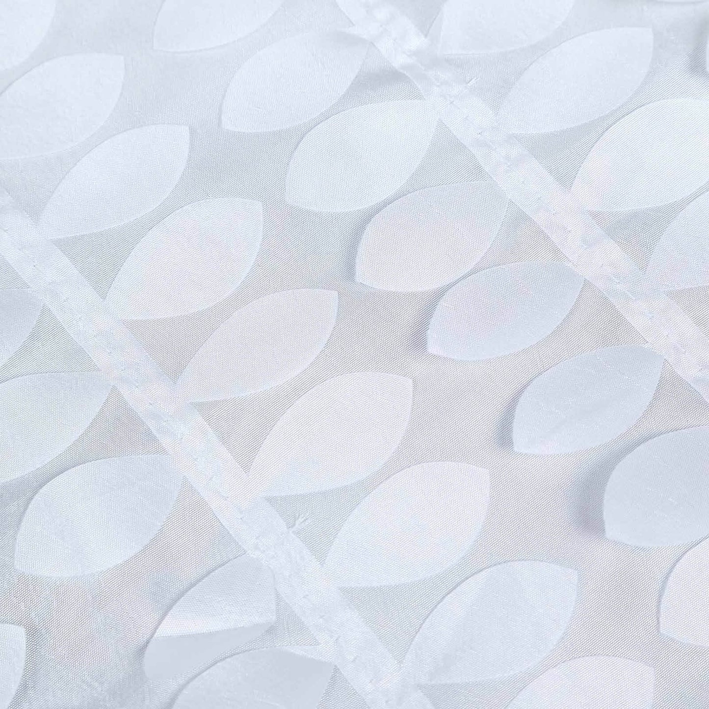 Taffeta 54"x54" Square Tablecloth White | Exquisite 3D Leaf Petal Design for Chic Wedding & Event Decor