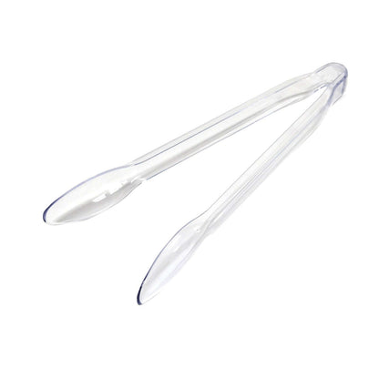 3-Pack Plastic Serving Tongs Clear - Durable Disposable Food Service Tongs for Salad Bars Dessert Tables Buffets 12"