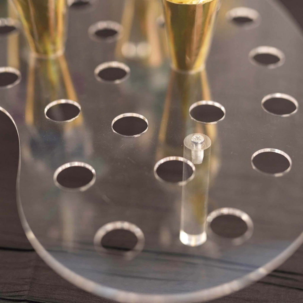 35-Slot Acrylic Ice Cream Cone Display Stand Mini Snow Cone Holder Tray Clear - Durable Party Serving Stand 16"