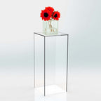 24" Clear Acrylic Display Box, Transparent Pedestal Riser with Interchangeable Lid and Base