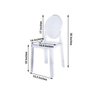 Acrylic Ghost Chair with Oval Back for Banquet Use Clear - Sleek Transparent Armless Accent Chair for Weddings & Gatherings