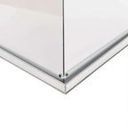 40" Floor Standing Silver Mirror Finish Acrylic Display Box, Pedestal Riser with Interchangeable Lid and Base