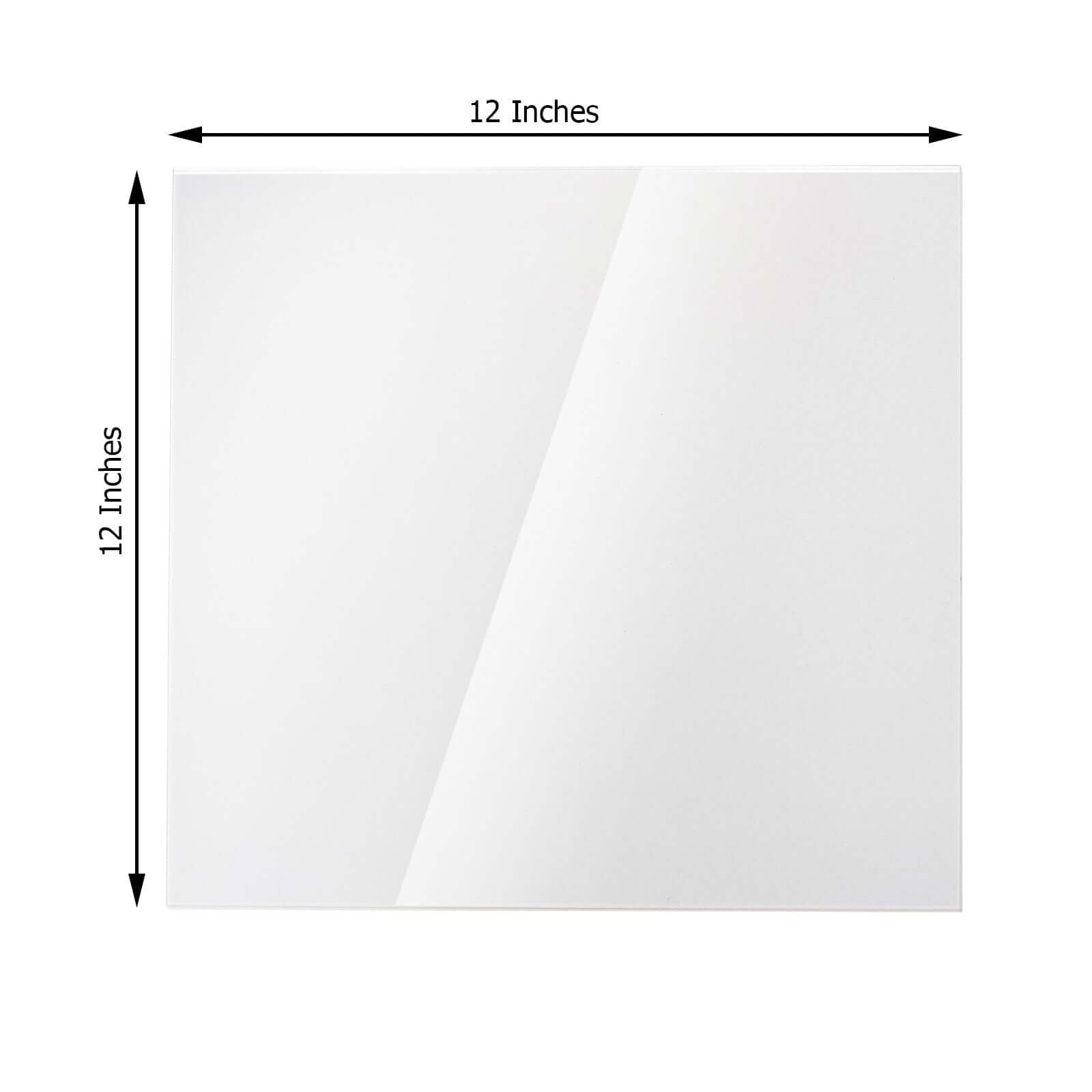 2-Pack Acrylic Plexiglass Sheets Top Plates Clear Square - Protective Film Coating 12" 3mm Thick