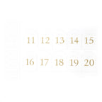 Clear Arch Acrylic Table Numbers (11 - 20) - 6"x7" Wedding Reception Signs with Gold Print & Stands - Bell Racket Store